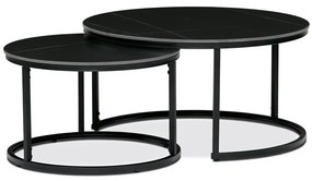 Dohányzóasztal 80×80×43 cm, szinterezett kerámia, márvány, AHG-404 BK