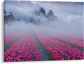 Kép - Tájkép tulipánmezőkkel (70x50 cm)