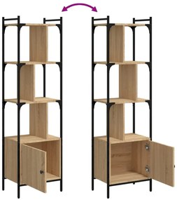 sonoma tölgy szerelt fa könyvespolc ajtóval 44,5x30x154,5 cm