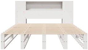fehér tömör fa könyvespolcos ágy matrac nélkül 150 x 200 cm