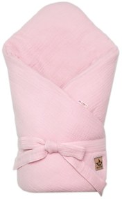 Muszlin kötős pólyazsák, Baby Nellys, 75x75 cm, rózsaszín