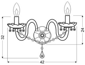 Fali lámpa MARIA TERESA 2xE14/40W/230V