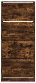 füstös tölgy cipőszekrény 4 kihajtható fiókkal 80x34x187,5 cm