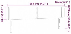fekete műbőr LED-es fejtámla 163 x 16 x 78/88 cm