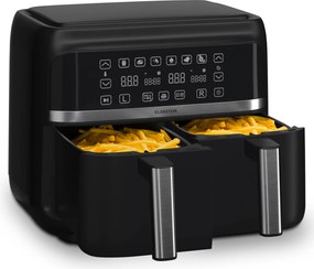 Klarstein VitaFry Duo, forrólevegős fritőz, 2850 W, 7,6 l, 2 főzőzóna, 6 program