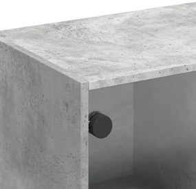 betonszürke TV-szekrény üvegajtókkal 102 x 37 x 42 cm