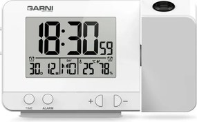 Digitális ébresztőóra idő- és beltéri hőmérséklet-kivetítéssel Garni 140W