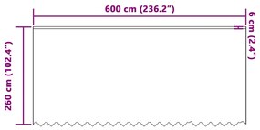Függönyök függönyökkel Fehér 600 x 260 cm Poliészter