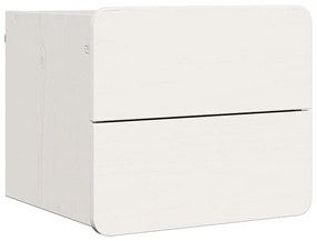 Éjjeli asztal fiókkal 2 pcs Fehér 39 x 34 x 33 cm Tömör fenyőfa