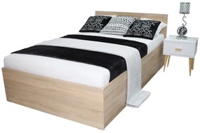 EBONY ágy + matrac + ágyrács AJÁNDÉK, 140x200, sonoma
