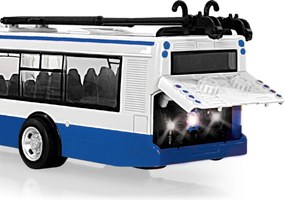 RAPPA Trolibusz, amely csehül jelzi a megállókat - 28 cm - kék