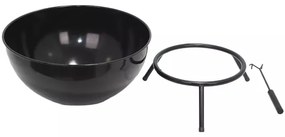 Hordozható fatüzelésű tűzrakó 57x30 cm fekete