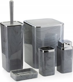 Gris fürdőszoba szett Tartozék szett 5 részes szürke króm 5in1