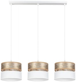 Csillár zsinóron LIMA 3xE27/60W/230V arany/fehér