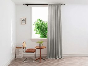 Függöny TAVIO 140x250 cm, világosszürke Felfüggesztés: Fém gyűrűk