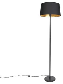 Modern állólámpa fekete fekete árnyékolóval 45 cm - Simplo
