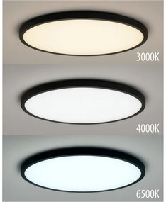 LED mennyezeti lámpatest LED/24W/230V 3000/4000/6500K átm. 30 cm fekete