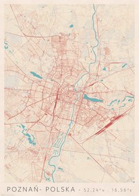 Poznań várostérkép poszter A2 42x59,4 cm