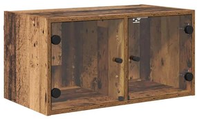 Fali Szekrények 2 pcs Öreg fa 68 x 37 x 35 cm Faanyag