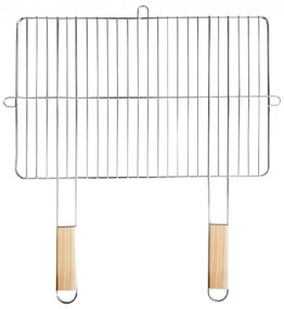 Szögletes grillrács fa fogantyúval 57x51 cm