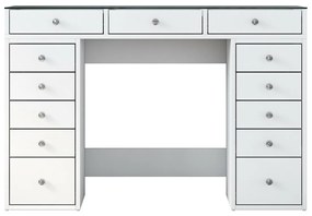 Grace White kozmetikai asztal üveglapos