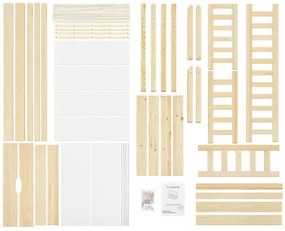 Juskys Marli gyerekágy 80x160 cm tárolóhellyel - natúr