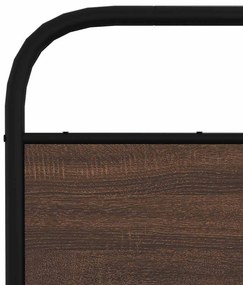 barna tölgy színű acél és szerelt fa fejtámla 120 cm