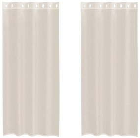 2 db krémszínű fátyolfüggönyök rojtokkal 140x225 cm
