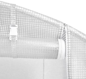 fehér acélvázas melegház 36 m² 12 x 3 x 2 m
