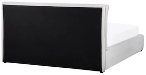 Törtfehér bársony ágyneműtartós franciaágy 160 x 200 cm BAJONNA Beliani