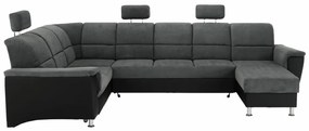 U-alakú sarokkanapé Stan (fekete + sötétszürke) (B). 794268
