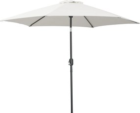 Outsunny Alumínium Kerti Napernyő Ø260x235 cm Dőlésszögű Kerti Napernyő Kerek Fakérgessel és 6 Fém Rúddal Teraszra, Erkélyre Krém | Aosom