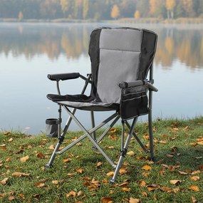 Leziter Comfort Plus karfás horgász szék pohártartóval szürke