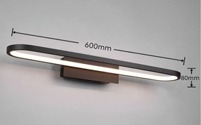 Matt fekete LED fali lámpa (hosszúság 60 cm) Gianni – Trio