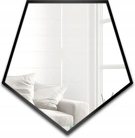 Penta geometrikus tükör fekete Mdf keretben 70X67 falra szerelhető