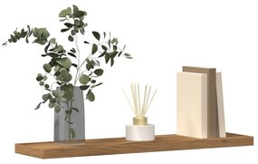 4 db kézműves tölgy színű szerelt fa fali polc 40 x 10 x 1,5 cm