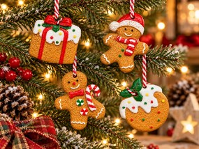 Szett 4 db karácsonyi dísz COOKIE CHRISTMAS 6 cm