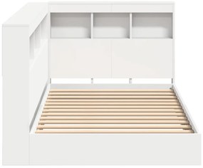 Könyvespolcos ágy Fehér 90x200 cm Mérnöki fa