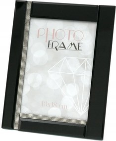 Fekete Üvegképkeret Kövekkel 13x18cm Tükör Glamour