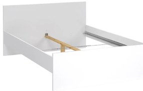 Fehér forgácslemez franciaágy ágyrács nélkül 140x200 cm Naia – Tvilum