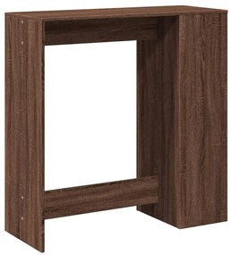 barna tölgy szerelt fa tárolórekeszes bárasztal 101x40x103,5 cm