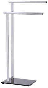 WENKO 22090100 - LAVA törölközőtartó 42x81 cm rozsdamentes acél/ezüst/fekete