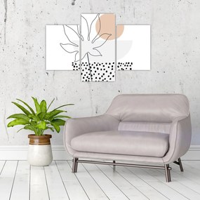 Kép - Vonal művészet virágok N⁰3 (90x60 cm)