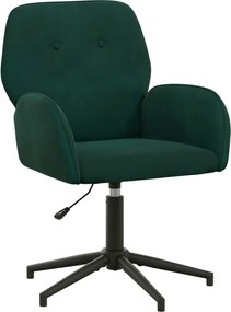 vidaXL forgatható íróasztali szék 54 x 55 x 90 cm Sötétzöld Bársony