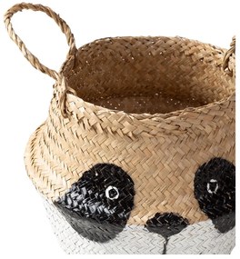 Fehér-natúr színű tengerifű játéktároló kosár ø 25x24 cm Panda – Compactor