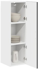 Fali konyhaszekrény polcokkal Fekete 30 x 31 x 100 cm Faanyag