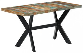 tömör újrahasznosított fa étkezőasztal 140 x 70 x 75 cm