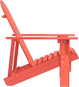 Piros tömör fenyőfa kerti Adirondack szék