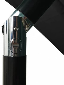 3 szintes fekete napernyő alumíniumrúddal 2,5 x 2,5 m