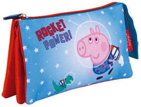 Peppa malac Rocket 3 rekeszes tolltartó 21 cm